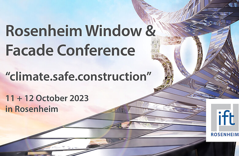 The graphic shows the key visual of the Rosenheim Window Days 2023 with the number 50 for the anniversary of the event.