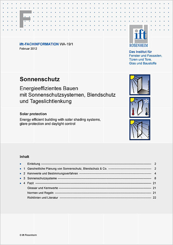 Cover ift-Fachinfo Sonnenschutz